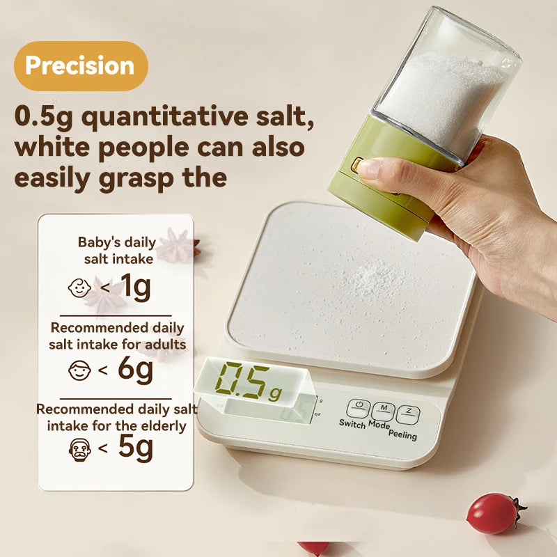 180ml Glass Quantitative Seasoning Jar, Press-Type Salt Control Bottle, Kitchen Household Seasoning Can, Sealed Salt Jar