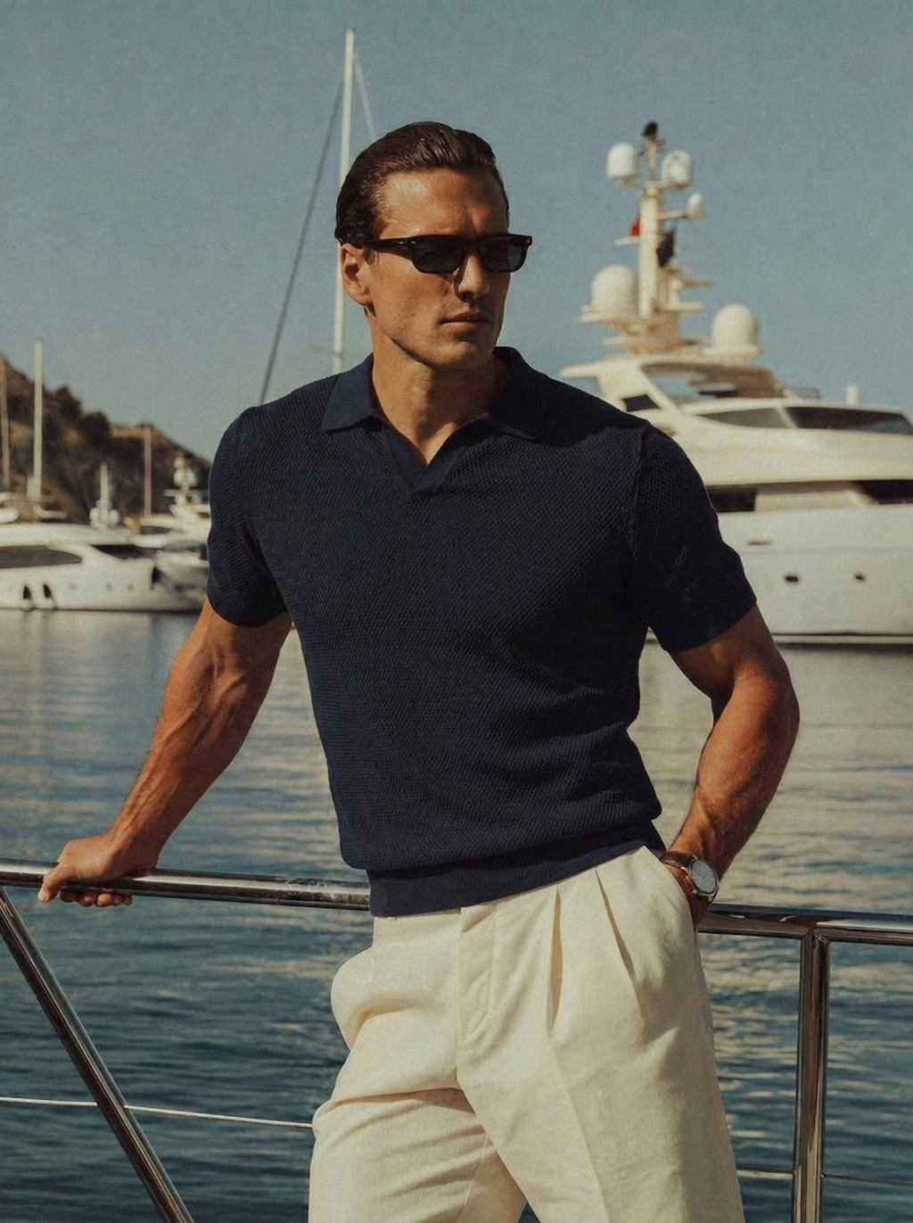 Cotton Knit Short Sleeve Polo Shirt