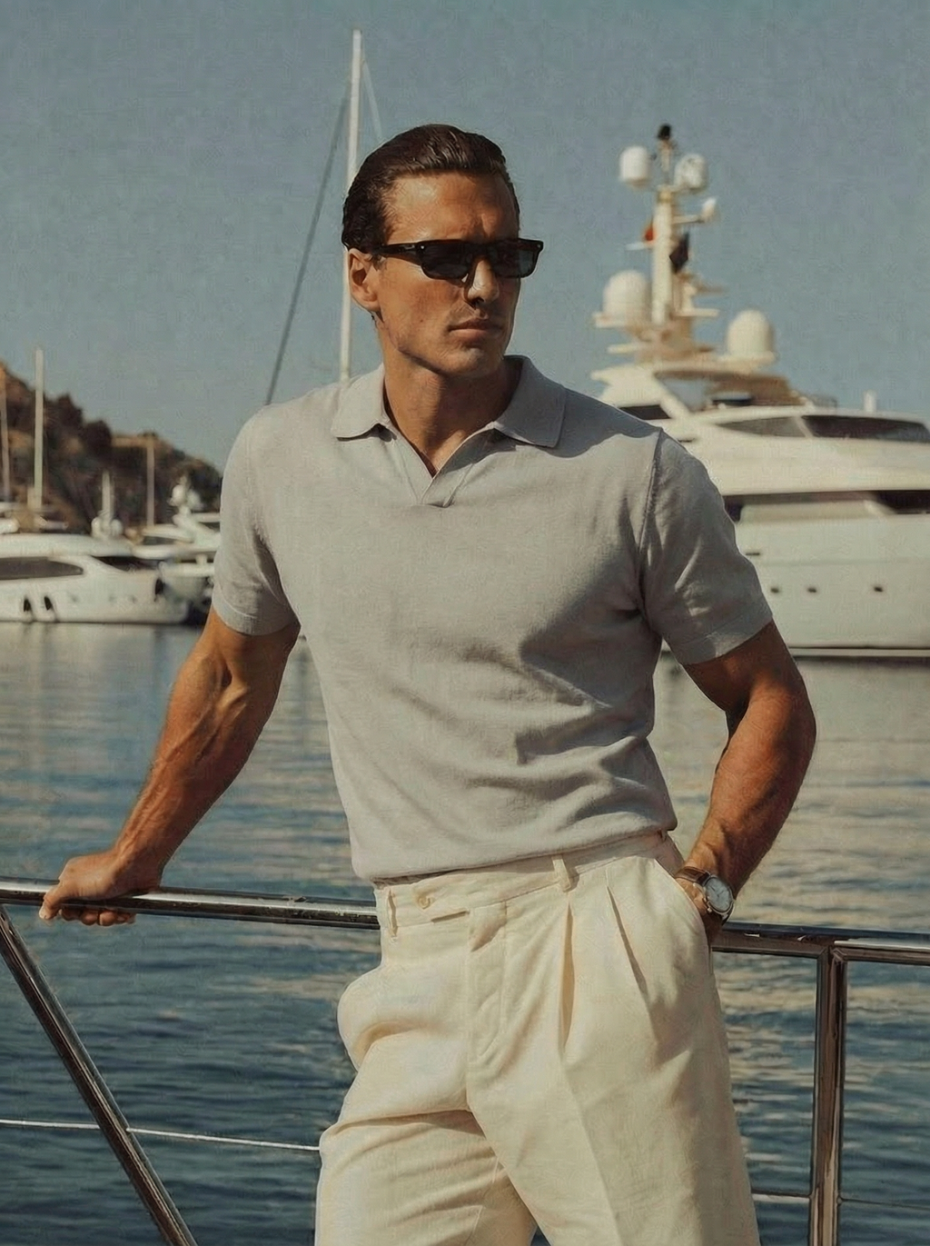 Cotton Knit Short Sleeve Polo Shirt