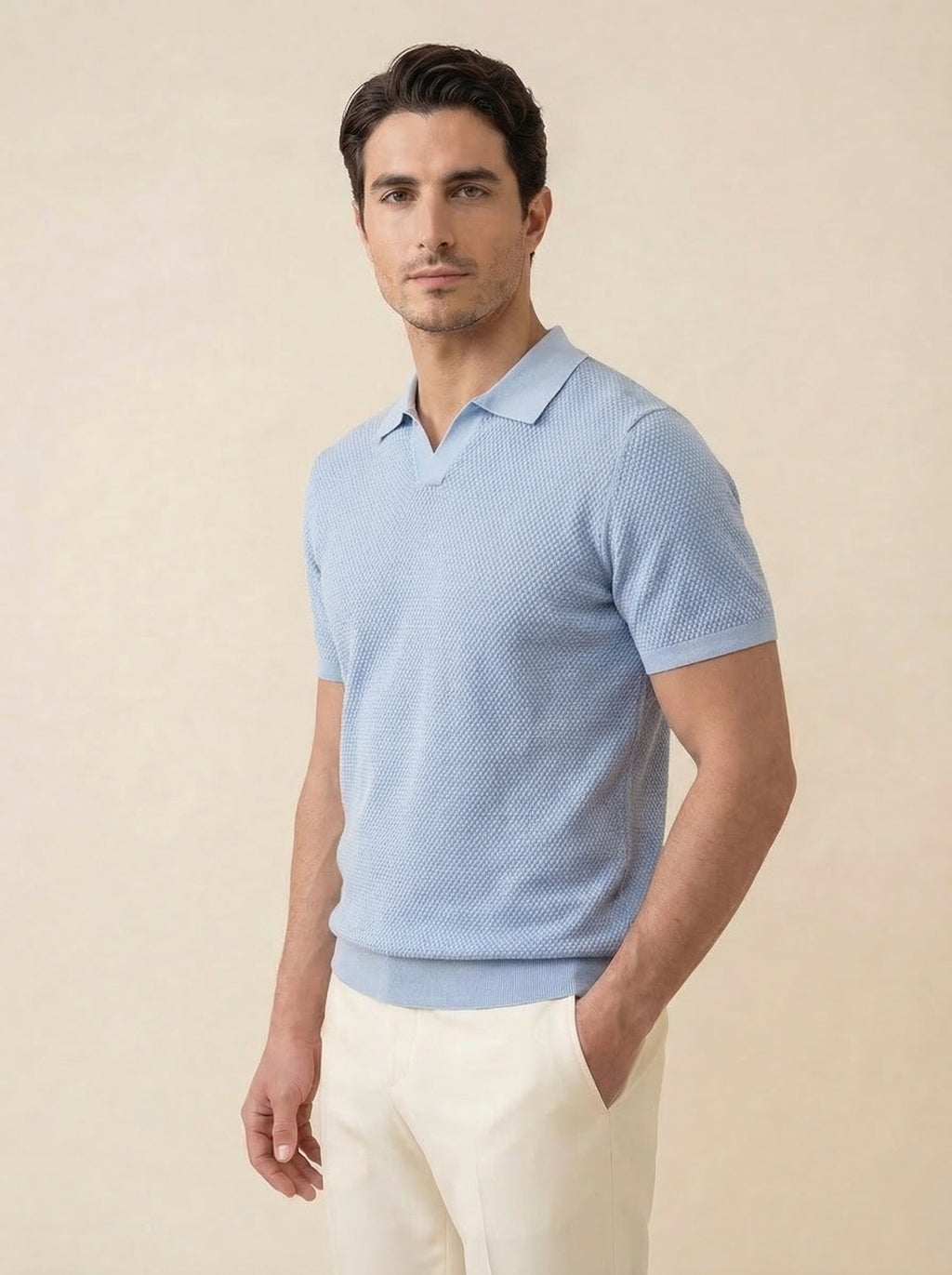 Cotton Knit Short Sleeve Polo Shirt