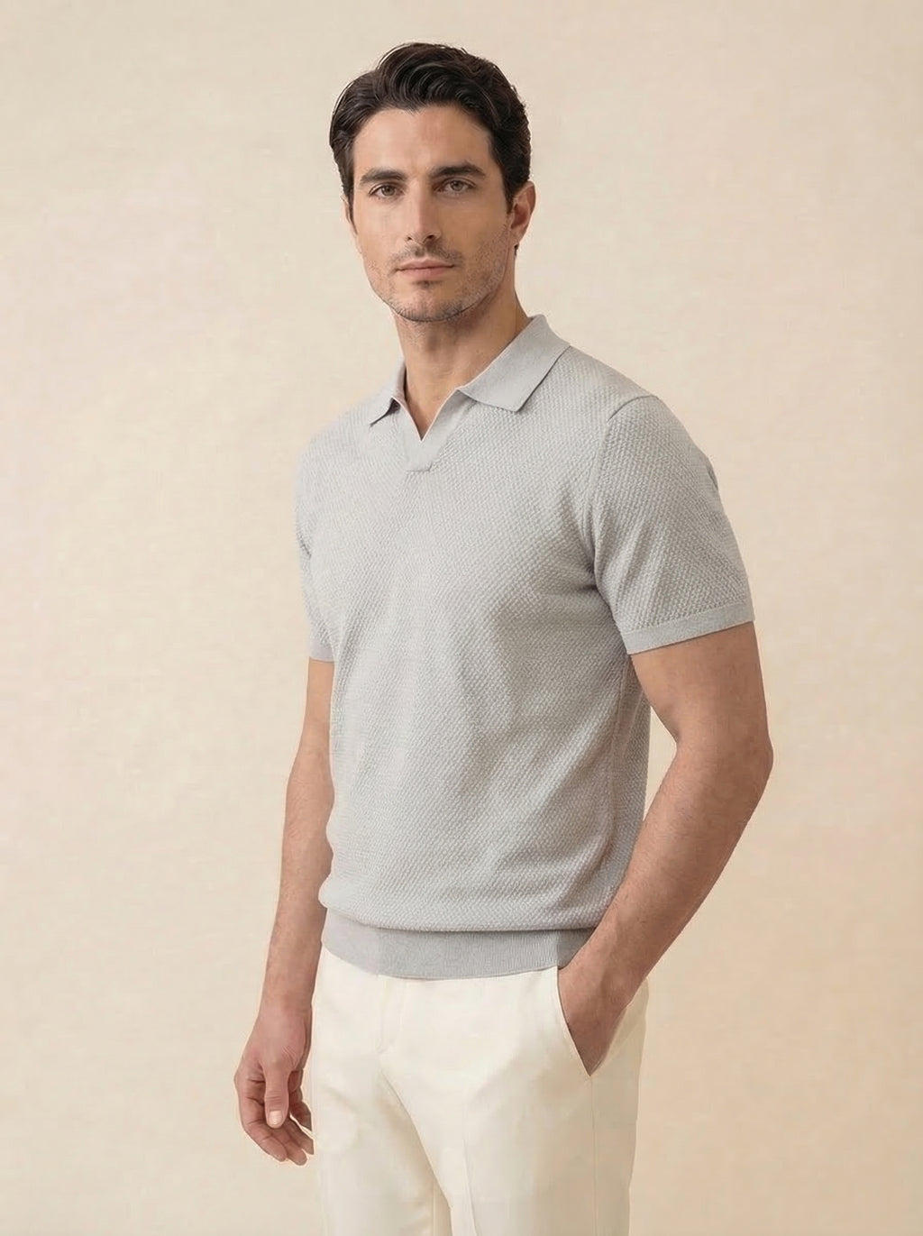 Cotton Knit Short Sleeve Polo Shirt