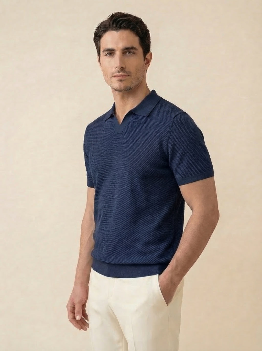 Cotton Knit Short Sleeve Polo Shirt