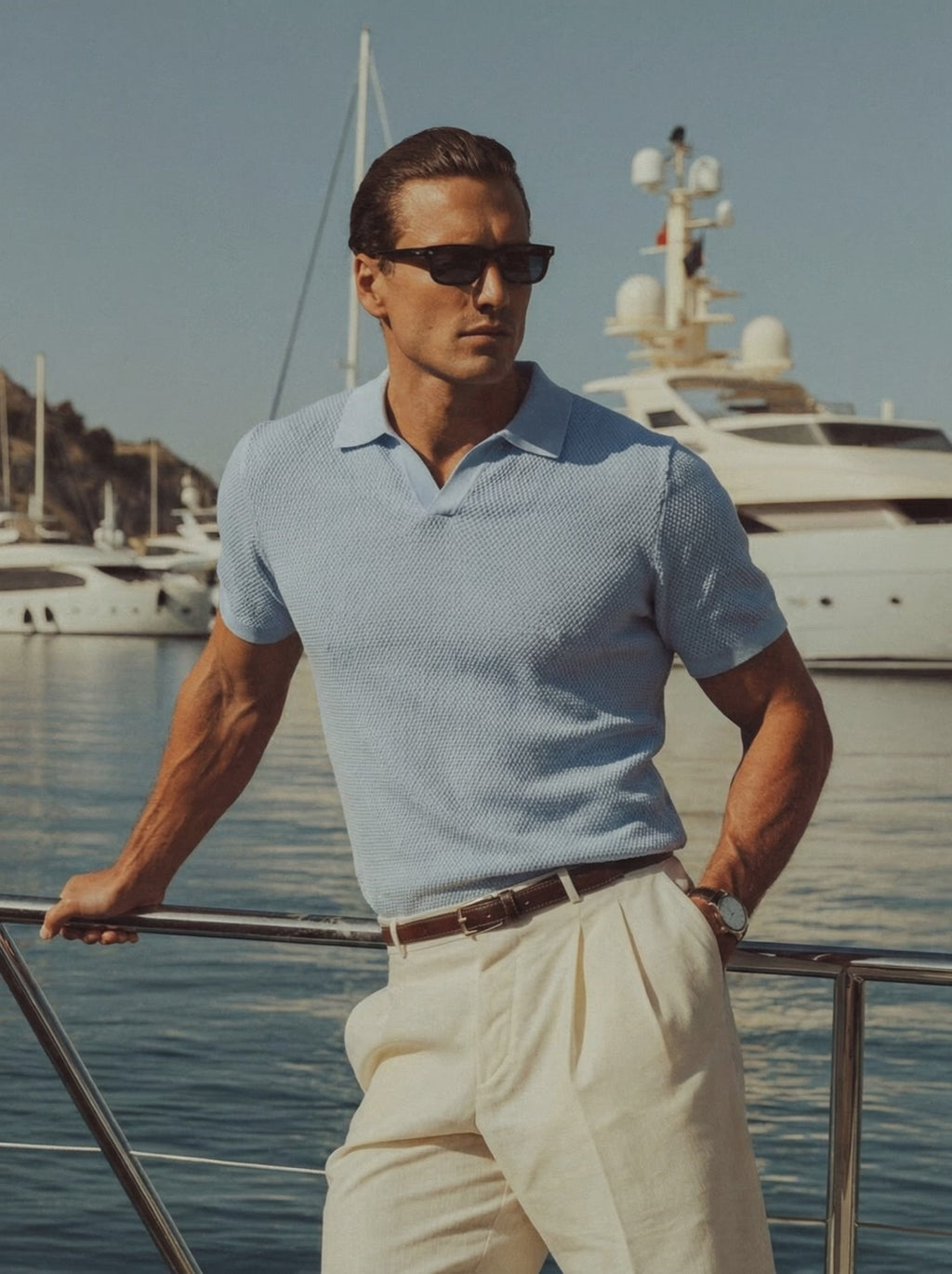 Cotton Knit Short Sleeve Polo Shirt